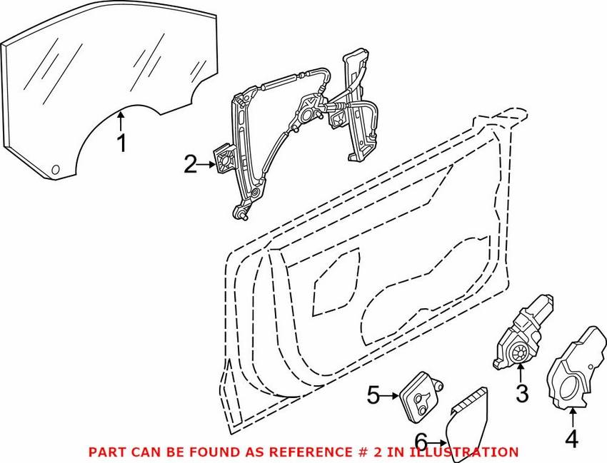 Audi Window Regulator - Front Passenger Side 4G8837462B